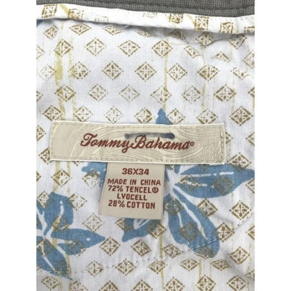 Tommy Bahama Men’s Tencel Cotton Flat Front Khaki Brown Pants‎ Size 36 X 34
